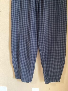 Femini Blue on Blue Checkered Lantern Pants